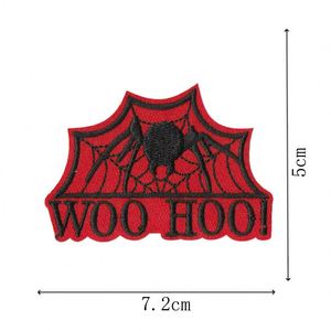 Patch brodé thermocollant pour vêtements, motif araignée rouge de dessin animé, pour broderie informatique - Product Image 3