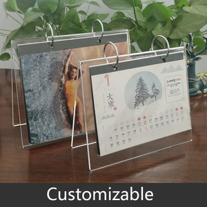 Présentoir de table en acrylique PP de type <span class=keywords><strong>V</strong></span> pour calendriers A6, A7, A8, albums photo, menus et prix, avec cadre photo PP à rabat tendance - Product Image 2