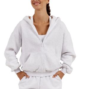 Sudaderas con Capucha de Forro Polar al por Mayor para Mujer, Personalizadas, Largas, Extra Grandes, de Manga Larga, Tallas Grandes, con Logotipo Bordado, Chaquetas Deportivas - Product Image 2