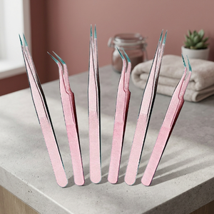 ASAP Professional Stainless Steel 10mm Smooth Tip <b>Eyelash</b> Extension Tweezers Set Precision Lash Isolation Volume Tweezers - Product Image 3