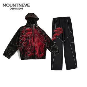 Survêtement coupe-vent personnalisé pour homme, réagissant à la chaleur, écologique, grande taille, imperméable, à capuche, avec bande réfléchissante, fermeture éclair, léger - Product Image 3