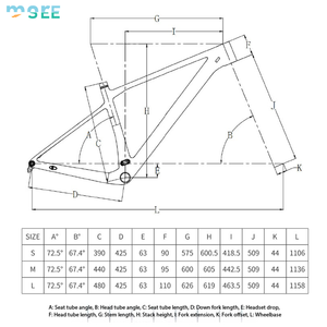 Cuadro de Bicicleta MTB SeeMore de 29 Pulgadas, Fibra de Carbono, Hardtail, Altura Ajustable 150-185cm, Eje Pasante, Soporte Inferior <span class=keywords><strong>Press</strong></span> <span class=keywords><strong>Fit</strong></span> 92*41 - Product Image 4