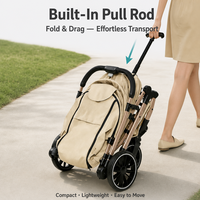 Poussette pliable pour animaux de compagnie avec poignée réversible, berceau intégré, capacité de charge de 15 kg, pneus EVA à 4 roues, suspension, capote, OEM ODM, poussette pour chien