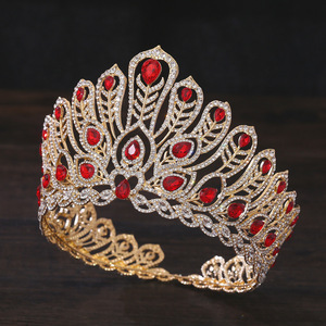 Europeo americano passerella Miss World diadema corona in lega placcata oro strass stile moda HY Brand per <span class=keywords><strong>la</strong></span> bellezza tailandese - Product Image 2