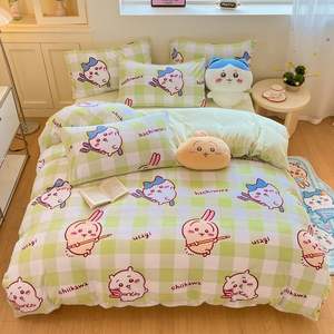 Hoshom 2025 No Moq Best Cotton <strong>Small</strong> <strong>Double</strong> Printed <strong>Deep</strong> Cream Cute Anime Soft Full Size Twin <strong>Fitted</strong> <strong>Sheet</strong> Set for Single Bed - Product Image 5