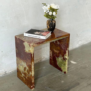 Table d'appoint en jade naturel de style Wabi-Sabi vintage, modèle design, salon, table d'appoint de canapé, table console de <span class=keywords><strong>couloir</strong></span> - Product Image 4