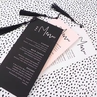 Cartes de table personnalisées faites à la main en papier pour mariage, menus, noms des invités, étiquettes vert olive, impression UV, salutation