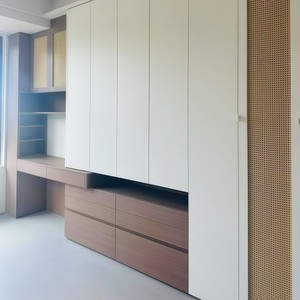 Grande armoire de chambre intégrée avec bureau d'étude, en bois blanc, meuble de rangement, <span class=keywords><strong>placard</strong></span>, armoire, commode - Product Image 3