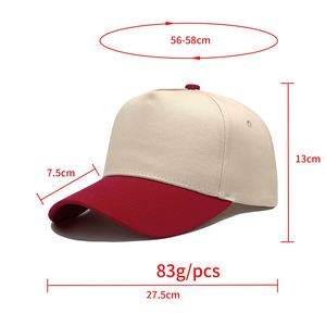 Casquette de baseball sportive et formelle en coton de haute qualité à 5 panneaux, couleurs vives, avec options de broderie – Vente en gros, bicolore unie - Product Image 2