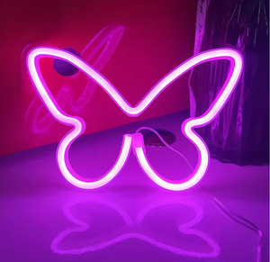 Prix favorable papillon Dimmable LED néon Tube lumière signe mur Art à piles suspendus enfants chambre maison fête décor - Product Image 4