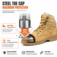Bottes de travail montantes avec protection de la cheville et embout en acier pour le personnel des usines, des ateliers et des entrepôts industriels lourds