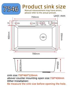 Évier de <span class=keywords><strong>cuisine</strong></span> intelligent à <span class=keywords><strong>cuve</strong></span> unique en acier inoxydable avec affichage de la température, gris foncé, design cascade à touches de piano nano, robinet inclus - Product Image 5