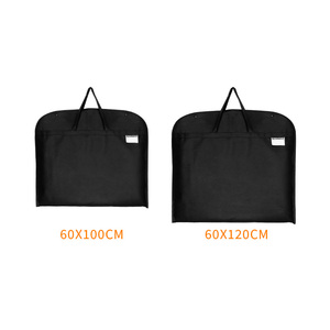 Échantillon gratuit sac de rangement de costume anti-poussière Portable noir Non-tissé sacs de couverture de vêtement Logo personnalisé couleur pour magasin de costumes d'affaires - Product Image 2