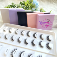 Cils en soie 3D en gros, cils en bande, cils 3D moelleux et vaporeux, faux cils en vison, bande complète avec boîte d'emballage, étiquette privée