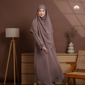 Conjunto de Abaya y Khimar Francés de Algodón Marbella Premium, Color Sólido, para Hajj, Umrah, Viajes y Ocasiones Especiales, Ropa Musulmana Modesta - Product Image 2