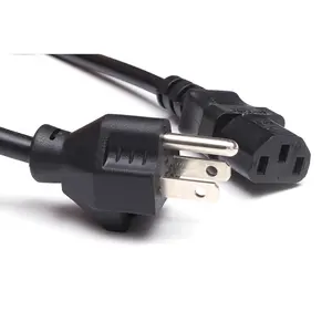 America standard USA ac power cord free sample 3pin plug us 3 pin power cable for computer
