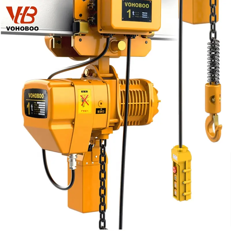 VOHOBOO HHBB Electric Chain Hoist Crane in Stock Brand Hot Selling 1ton 2ton 3ton 5ton 10 Ton 15 Ton 20 Customized Provided