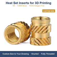 Insert thermofusible pour impression 3D, écrou fileté moleté en laiton M3 pour boîtiers imprimés en PLA, ABS, PETG et pièces électroniques
