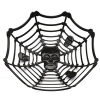 Bols à nourriture en toile d'araignée pour Halloween, panier à bonbons et à fruits en plastique avec un design en toile d'araignée pour les fêtes de bonbons ou de farces des enfants