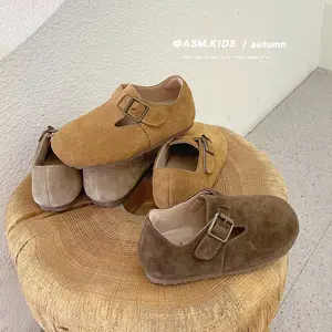 Cute Children Sneakers in Autumn Newest Vintage Styles Girls Princess Shoes Children Frosted Leather Birken Shoes and Boys Shoe