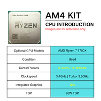 NOUVEAU Kit Carte Mère B450 AM4 AMD Ryzen 7 1700X avec XMP 2X DDR4 DIMM M.2 NVME GEN3X4 SATA3.0 USB3.0 Carte Mère B450