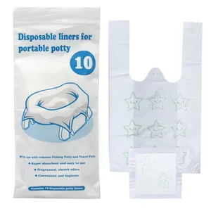 OEM New Style Plastic Bag Side Gusset Disposable Potty Liner Hook Packing Bags For Toddler and Pets