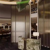 Paravents en acier inoxydable modernes pour hôtel, restaurant, bureau, séparateurs de pièce, pliables, coulissants, écologiques, décoration, salon