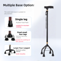 Produits de santé, canne pliable réglable médicale portable avec lampe, bâtons de marche antidérapants pour les personnes âgées