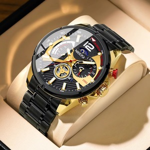 Reloj de Pulsera para Hombre Drioshipping 2591, Correa de Acero Inoxidable de Lujo, Nuevo Modelo, Cuarzo Azul, Estilo Ejecutivo Moderno - Product Image 4