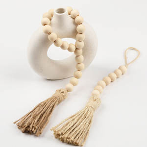 Ciondolo <span class=keywords><strong>in</strong></span> <span class=keywords><strong>Perline</strong></span> <span class=keywords><strong>di</strong></span> <span class=keywords><strong>Legno</strong></span> con Nappa e Corda per Decorazione <span class=keywords><strong>di</strong></span> <span class=keywords><strong>Tende</strong></span> e Anelli, Prodotto <span class=keywords><strong>in</strong></span> <span class=keywords><strong>Legno</strong></span> - Product Image 5