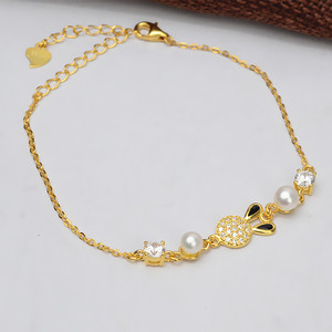 Bracelet en argent S925 pour femmes, petit bracelet fantaisie avec 6-7 perles, accessoires de bijoux DIY, fait à la main avec un plateau vide - Product Image 5