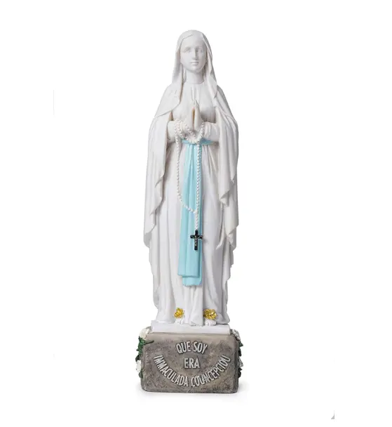 รูปปั้นเรซิ่น Virgin Mary,รูปปั้นคาทอลิกของเราในร่มของ Lourdes
