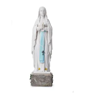 Católica Nuestra Señora de Lourdes Bendita Virgen María resina estatua decoración de interiores, escultura de la resina
