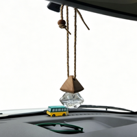 Bouteilles de diffuseur de parfum pour voiture, vides, à suspendre, avec clip de ventilation et couvercles en bois, vente en gros