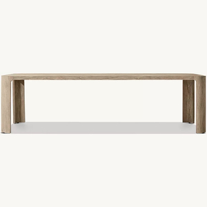Tavolo da Pranzo Rettangolare RH Sedona in Teak, Teak Massiccio con Venature Naturali e Gambe a Pannello Largo, Set da Pranzo Moderno per Esterni - Product Image 5