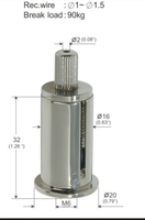 Système de suspension pour éclairage sur rail, clip réglable en laiton/cuivre pour câble métallique