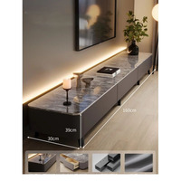 Meuble TV de luxe moderne de nouvelle conception en marbre avec éclairage LED pour salon, vente en gros