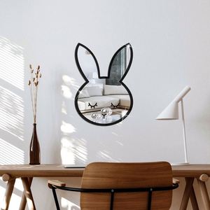 Autocollants muraux en miroir acrylique en forme de lapin - Autocollants miroir en forme de lapin à faire soi-même pour la chambre des enfants, décorations amovibles et réutilisables pour la maison - Product Image 1