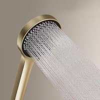 Robinet de douche moderne en or brossé, cascade, pomme de douche douce/massage/jet de pluie, ensemble de salle de bain, noyau de valve en céramique