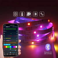 Bande LED RVB 5050 USB flexible en cuivre pour la décoration de salle de fête TV rétroéclairage musique synchronisation BT contrôle