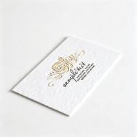 Carte de remerciement de mariage en papier texturé avec logo personnalisé, gaufrage, dorure à chaud et impression typographique, pour entreprise de luxe