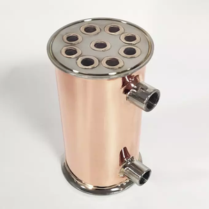 Kẹp 4 "(102mm) đồng ngưng dephlegmator trào ngược chưng cất ngưng tụ 200mm 9 ống đồng 99.99% - Product Image 2