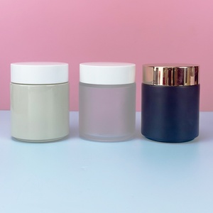 20g 200g 100ml Frosted Black White Glass Skin Face Cream Lip Balm Body Butter Jar Glass Cosmetic <b>Containers</b> Jars for Skincare - Product Image 5