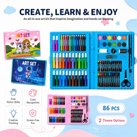 Ensemble de peinture, ensemble de papeterie, ensemble d'art, ensembles de peinture pour enfants, fournitures d'art pour enfants, personnalisable, 86 pièces LT73367