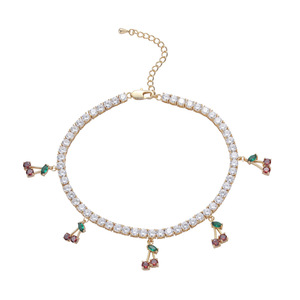 4Mm Women's Cherry <b>Anklet</b> Temperament Zircon Adjustable Shiny <b>Anklet</b> - Product Image 4