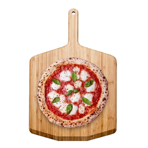 Pelle à pizza en bambou naturel de 12 pouces, de qualité alimentaire, avec longue poignée pour le transfert et la cuisson de la pizza, spatule de service - Product Image 1