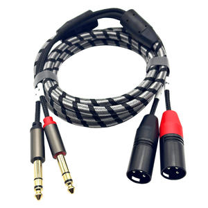 كابل ميكروفون XLR ذكر إلى 1/4 بوصة TRS، كابل صوت مزدوج القناة على شكل Y مع <span class=keywords><strong>2</strong></span> موصل XLR ذكر إلى <span class=keywords><strong>2</strong></span> موصل TRS 1/4 بوصة (6.35 مم) - Product Image 5