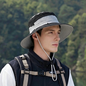 Sombrero de Sol de Ala Ancha para Hombre y Mujer, Sombrero de Pescador Transpirable de Secado Rápido con Correa para la Barbilla, Plegable, Protección UV, para Senderismo y Camping al Aire Libre - Product Image 4