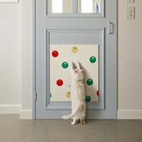 Tapis à gratter pour chat en feutre bleu ciel motif kaki, extra-épais, durable, écologique, avec support adhésif pour canapé et meubles