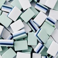 Cyanfarbenes Acryl US-Mahjong-Set 160 Steine NMJL Standard Kunstdruck Tragbar Wasserfest Geburtstagsgeschenk Familien-Party Tischspiel